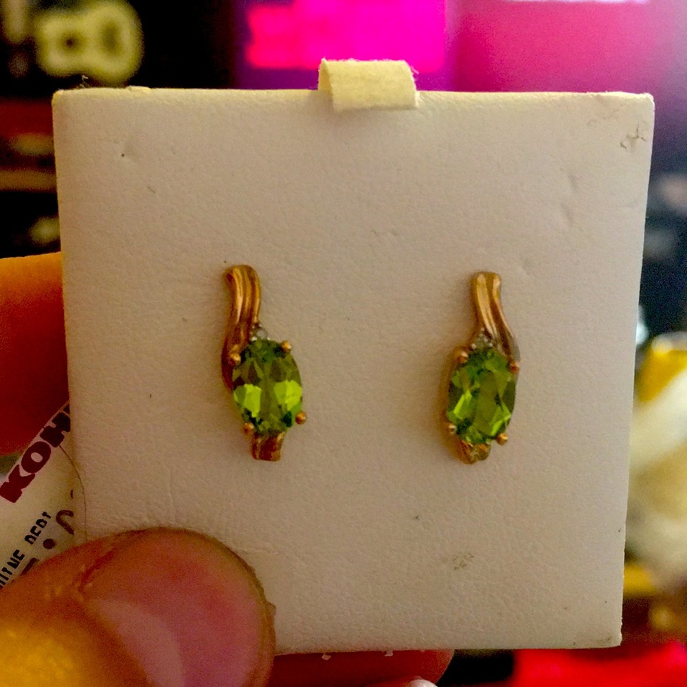 Genuine peridot earrings